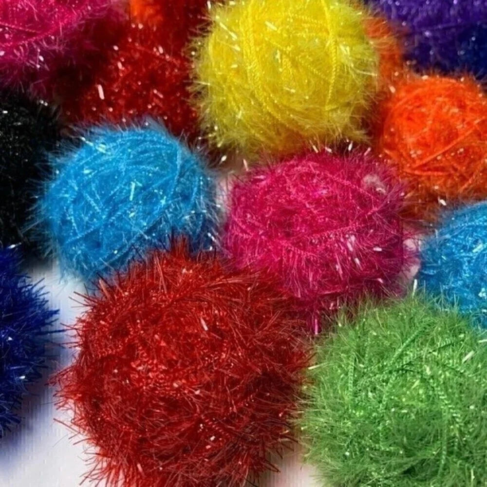 🐈 Cat Toys interactive balls rattle sparkly 10pc